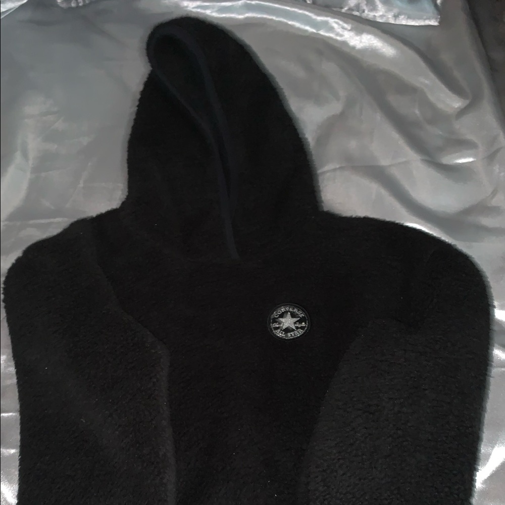 soft fluff cropped hoodie